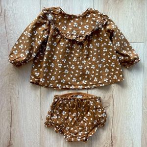Rylee + Cru Ditsy Victoria blouse and matching bloomer